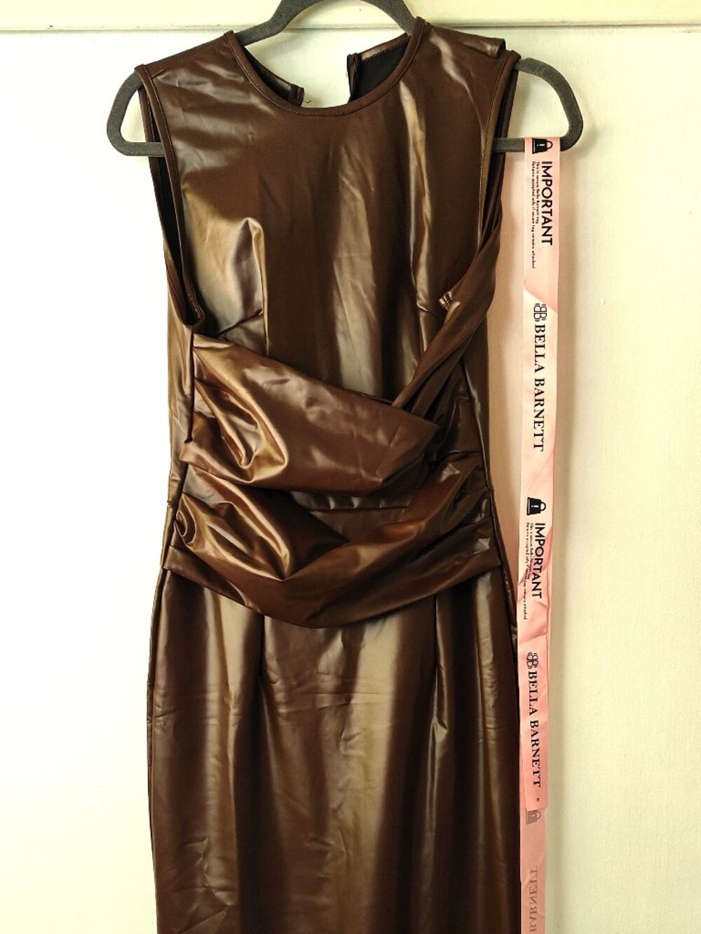 Bella Barnett Hrinna Leather Midi Dress size L
